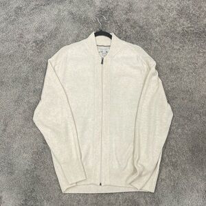 Joseph Abboud Cream Full Zip Sweater